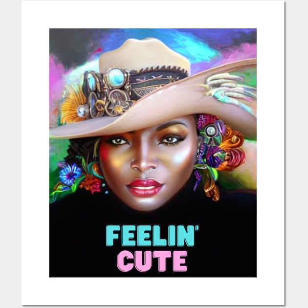 Feelin' Cute (lady hat with flowers) Wall Art by PersianFMts